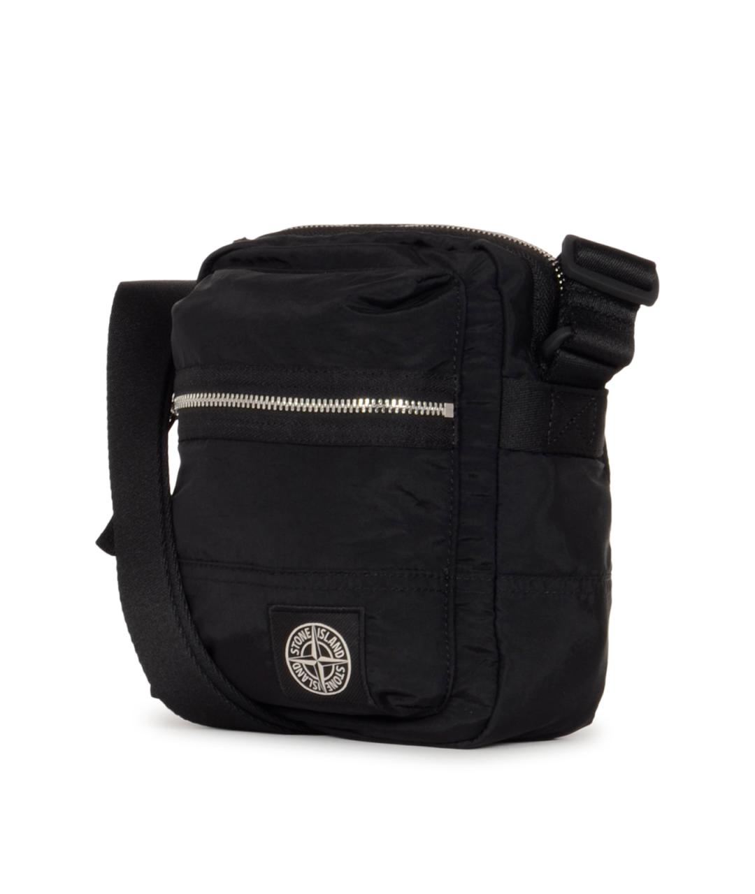 STONE ISLAND Черная синтетическая сумка на плечо, фото 2