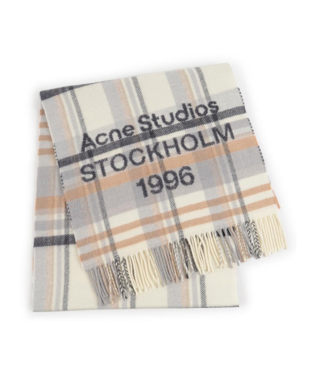 ACNE STUDIOS Бежевый шерстяной шарф, фото 1