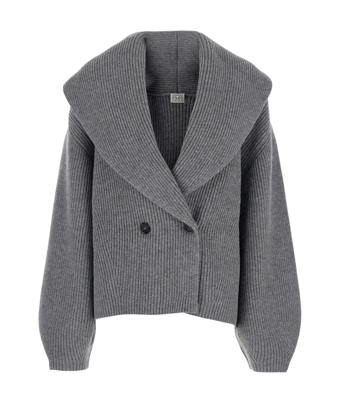 TOTEME Серый шерстяной кардиган, фото 1