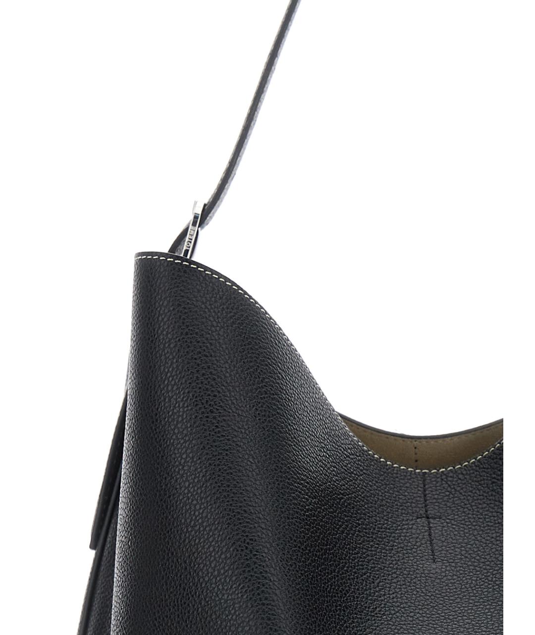 TOTEME Черная кожаная сумка тоут, фото 3