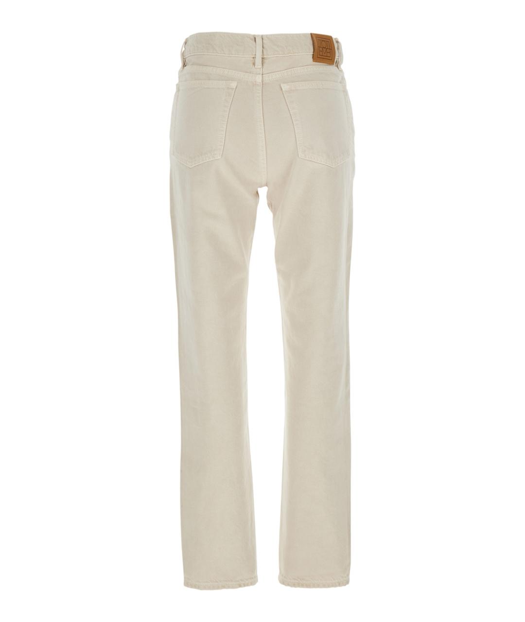 TOTEME Белые хлопковые прямые джинсы, фото 2