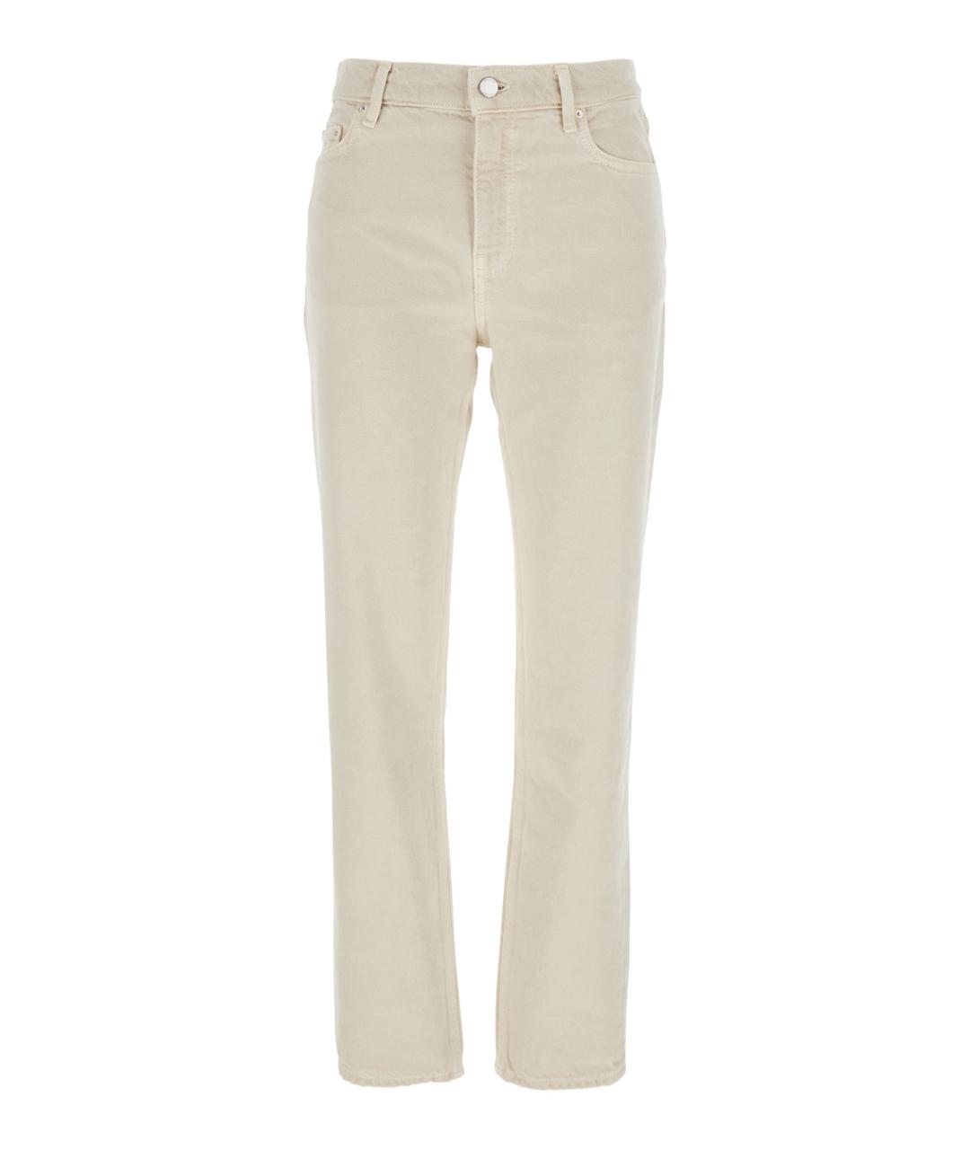 TOTEME Белые хлопковые прямые джинсы, фото 1