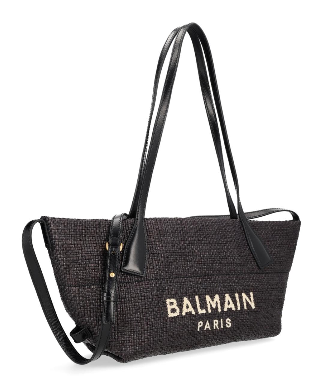 BALMAIN Черная пелетеная сумка тоут, фото 2