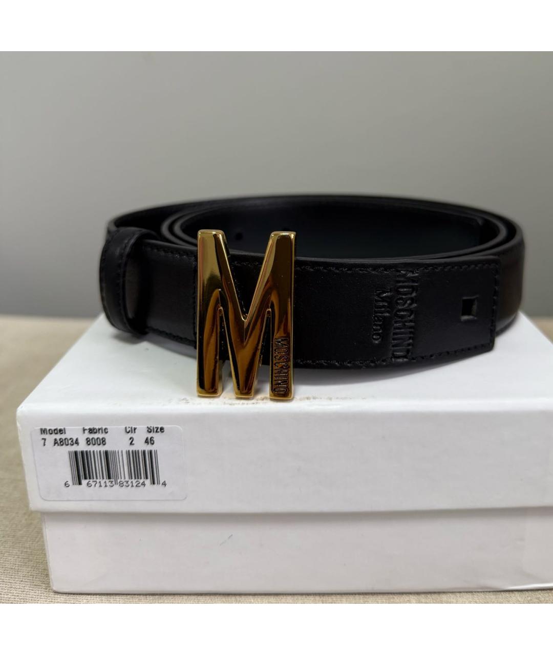 MOSCHINO Черный кожаный ремень, фото 6