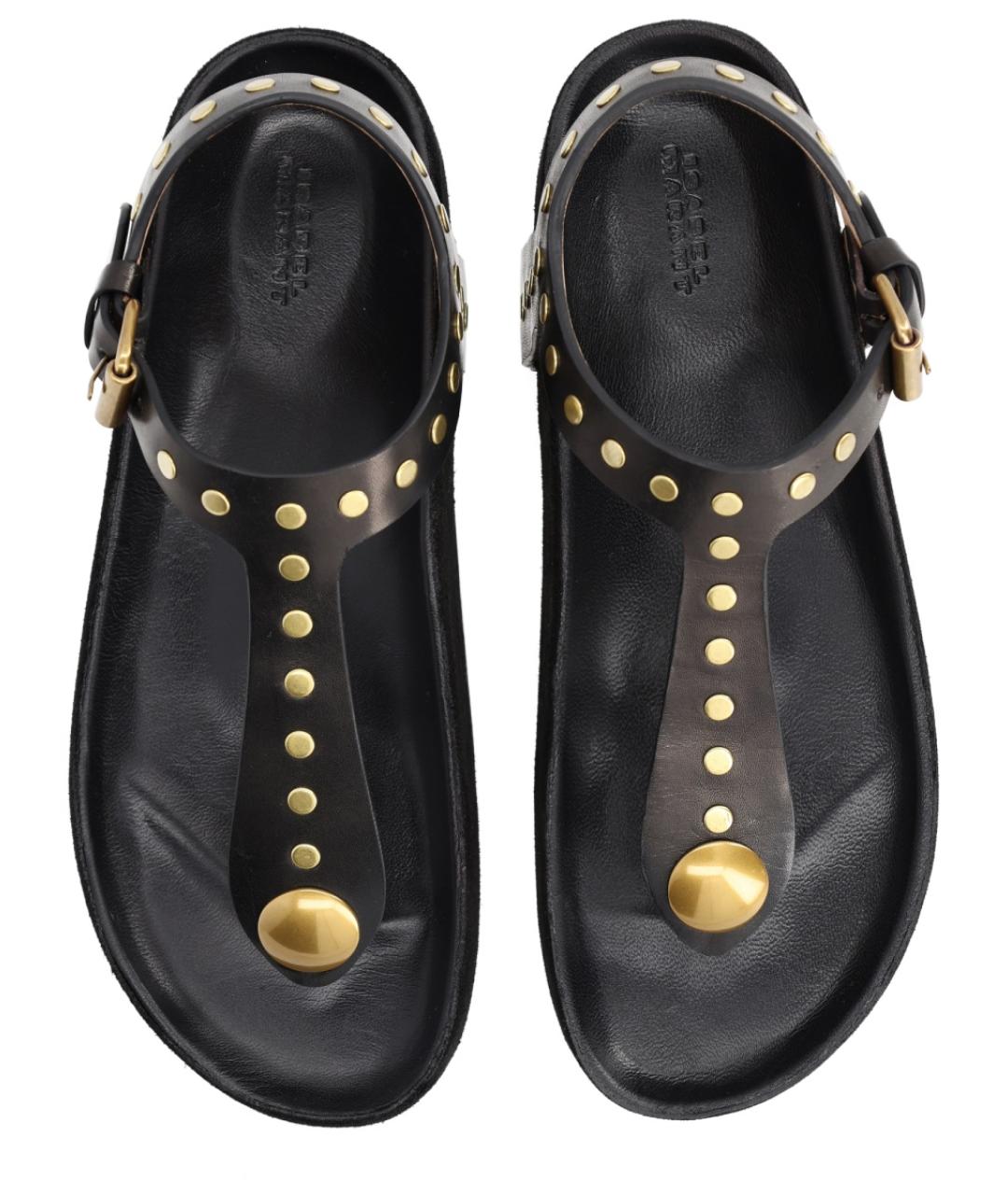 ISABEL MARANT Черные кожаные сандалии, фото 5