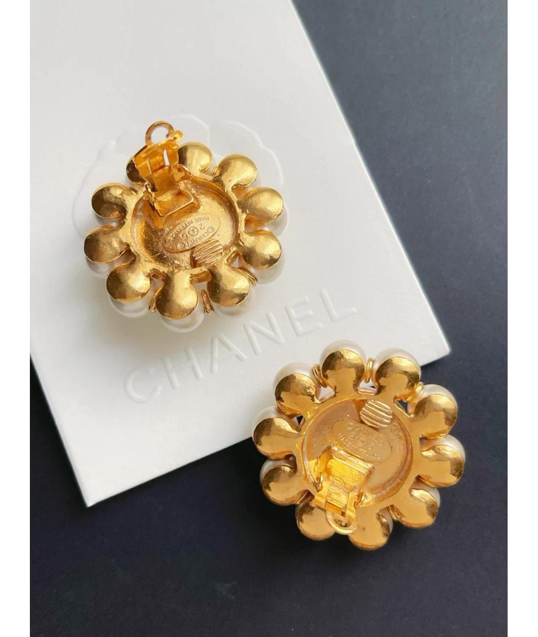 CHANEL Золотые жемчужные серьги, фото 3
