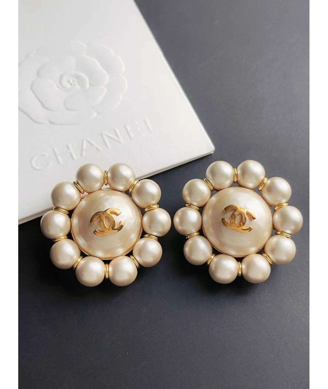 CHANEL Золотые жемчужные серьги, фото 4
