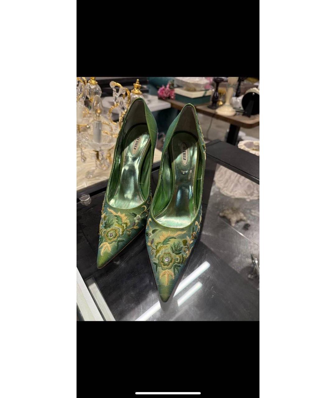 LE SILLA Зеленые текстильные туфли, фото 4