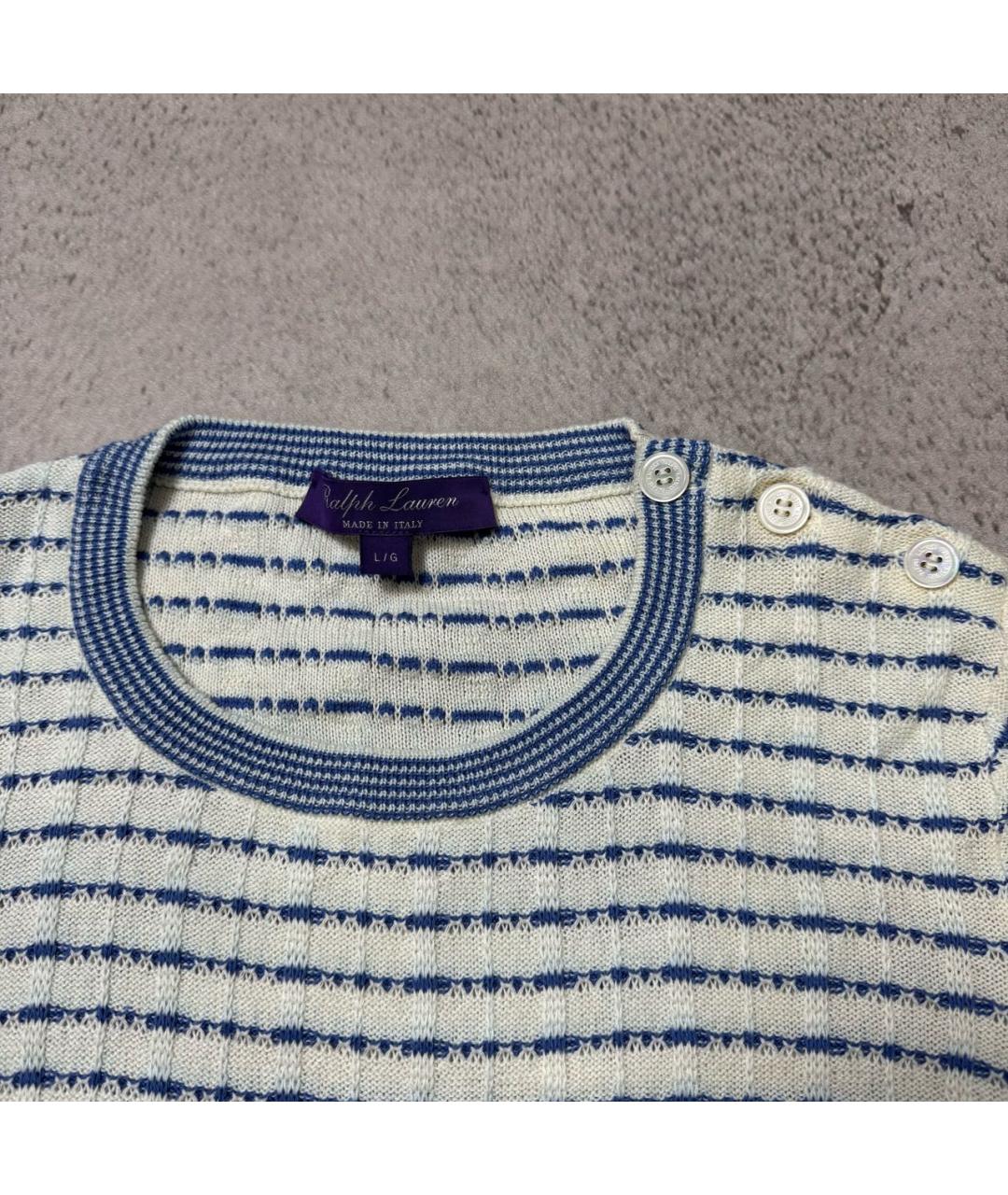 RALPH LAUREN PURPLE LABEL Белый хлопковый джемпер / свитер, фото 4