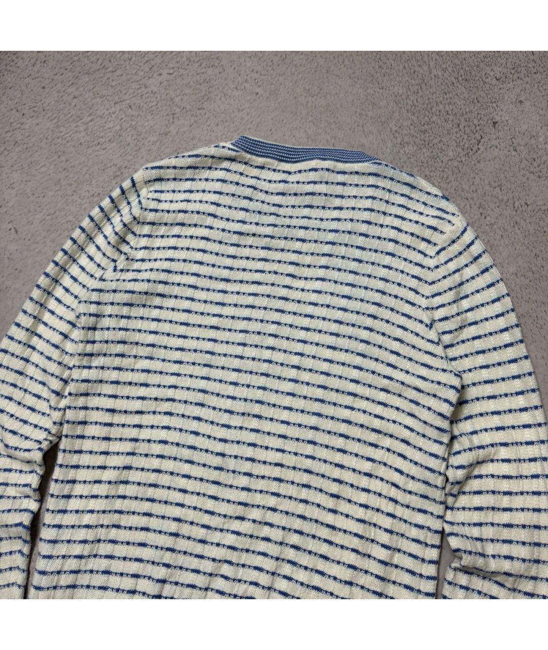 RALPH LAUREN PURPLE LABEL Белый хлопковый джемпер / свитер, фото 5