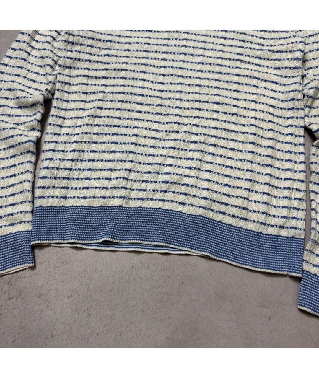 RALPH LAUREN PURPLE LABEL Белый хлопковый джемпер / свитер, фото 6