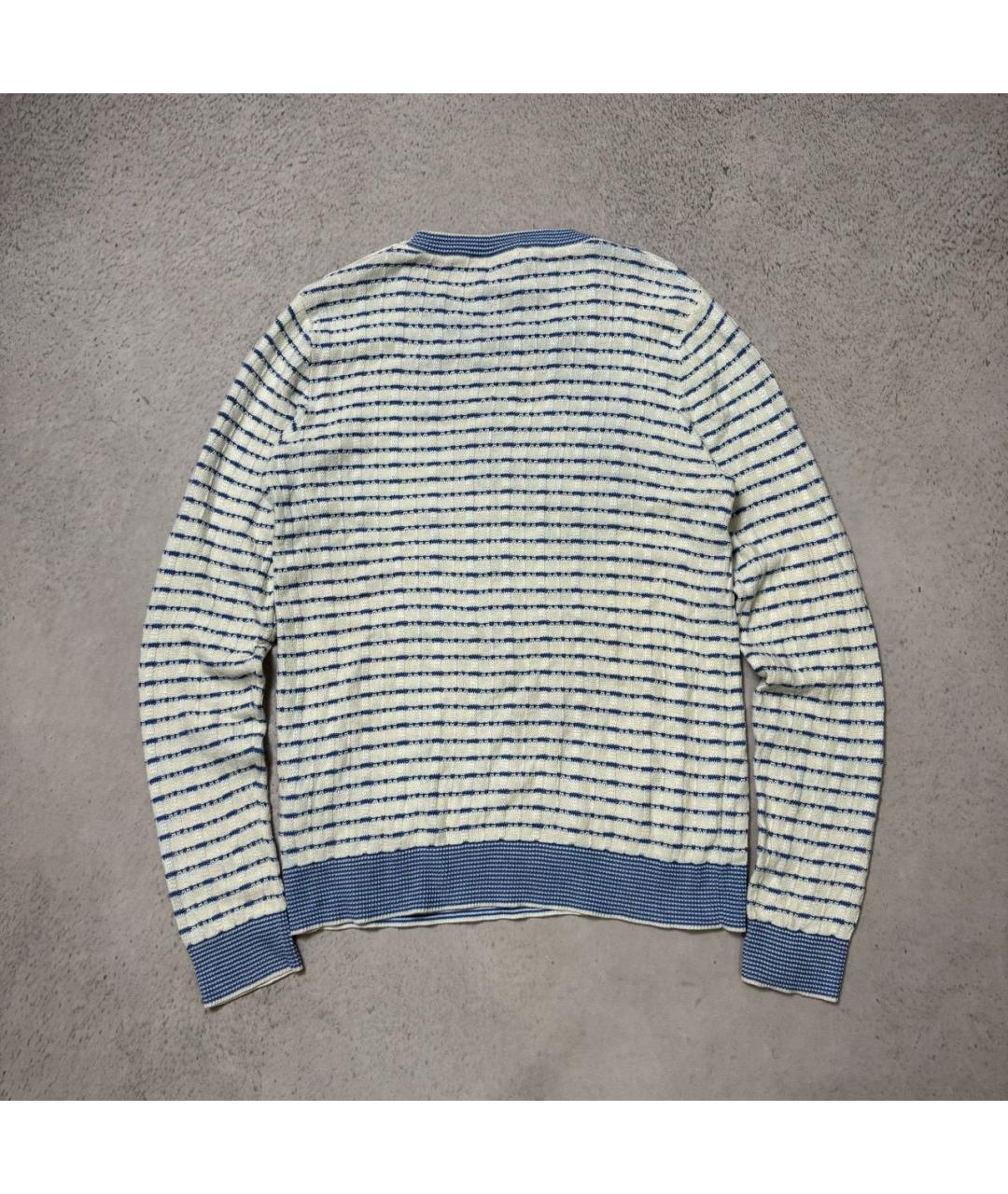 RALPH LAUREN PURPLE LABEL Белый хлопковый джемпер / свитер, фото 2