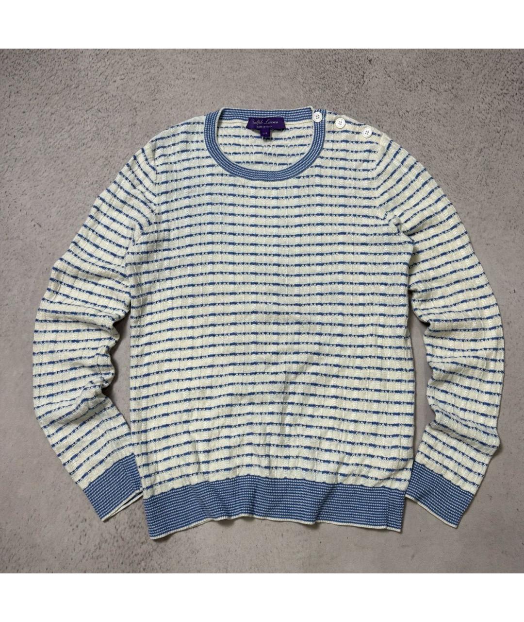 RALPH LAUREN PURPLE LABEL Белый хлопковый джемпер / свитер, фото 8