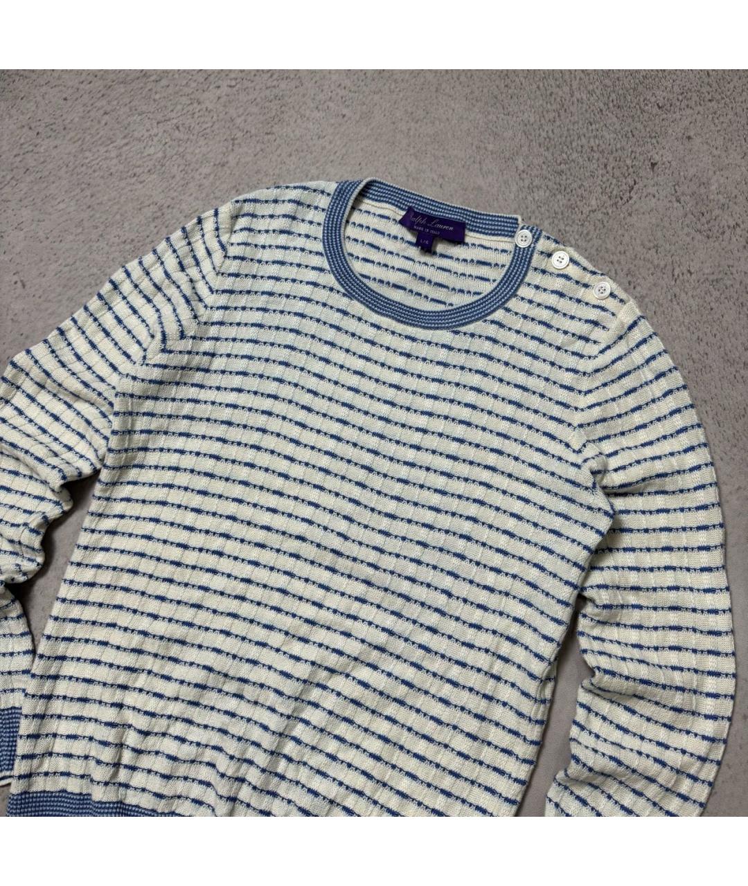 RALPH LAUREN PURPLE LABEL Белый хлопковый джемпер / свитер, фото 3