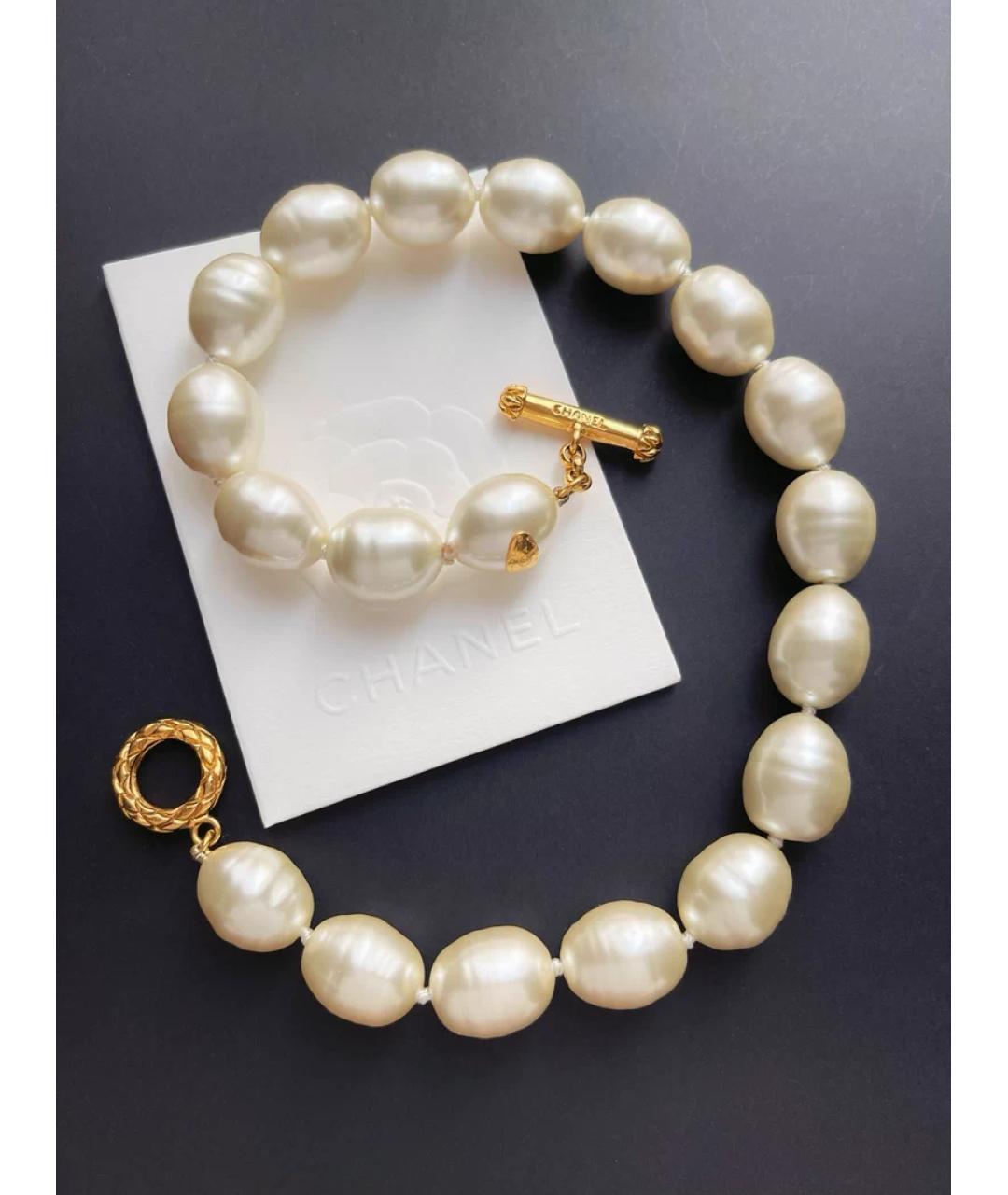CHANEL Белый жемчужный кулон, фото 5