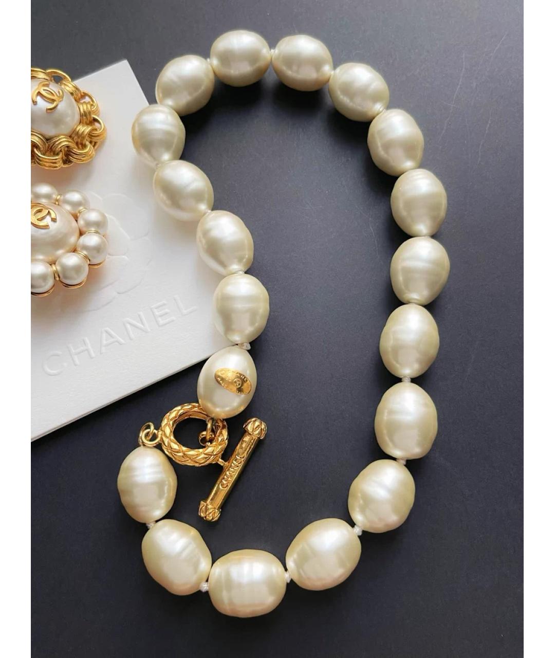 CHANEL Белый жемчужный кулон, фото 6