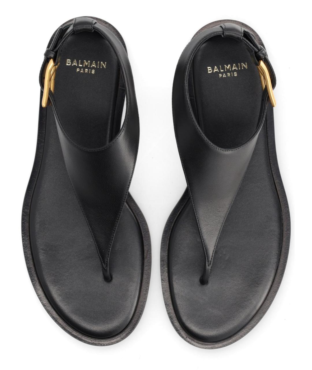 BALMAIN Черные кожаные сандалии, фото 6