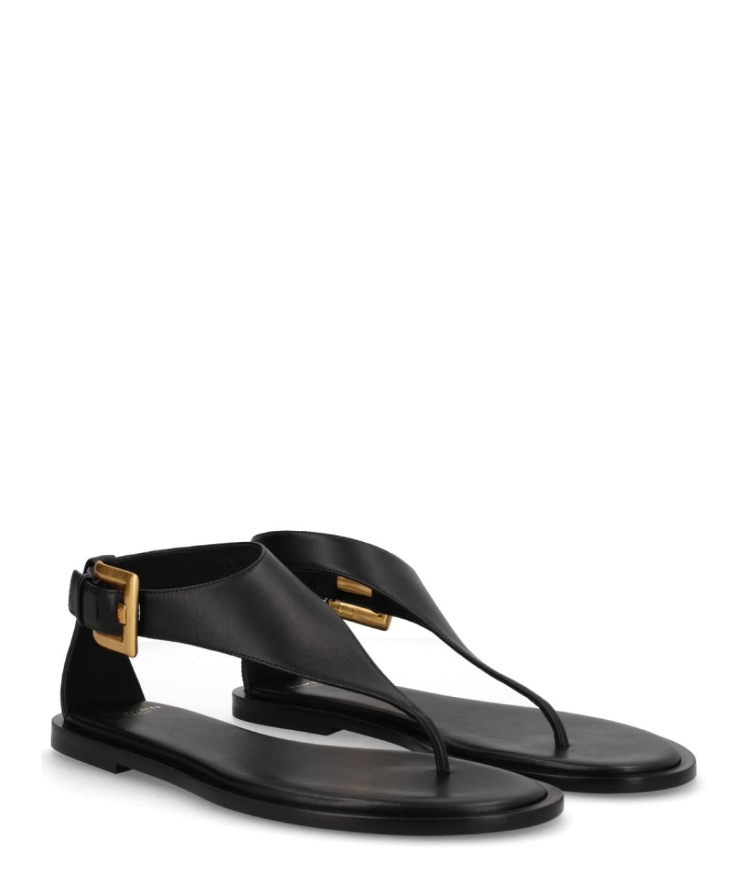 BALMAIN Черные кожаные сандалии, фото 2