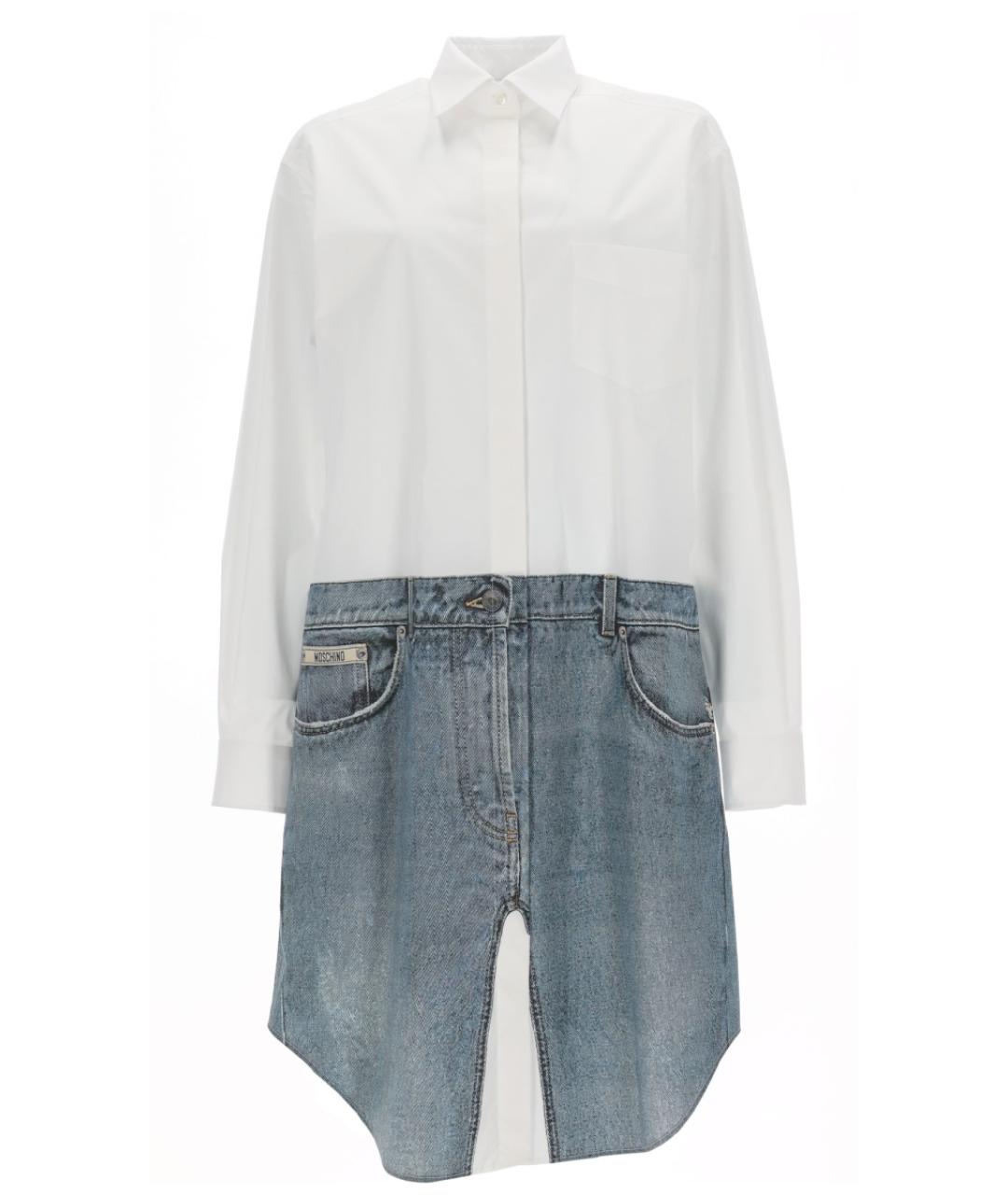 MOSCHINO Белое хлопковое повседневное платье, фото 1