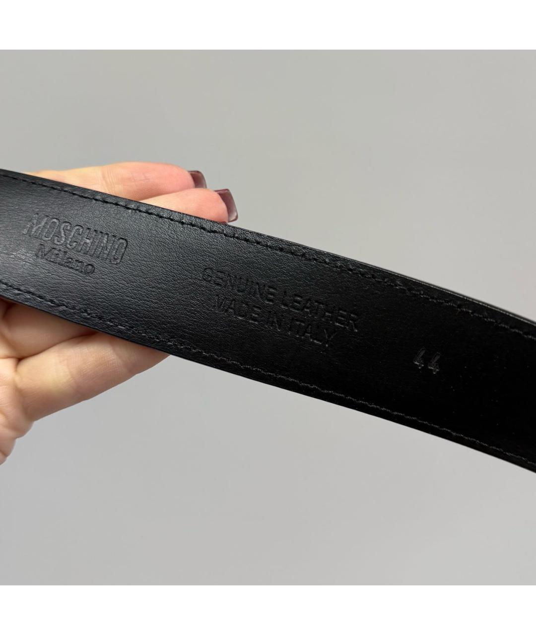 MOSCHINO Черный ремень из лакированной кожи, фото 3
