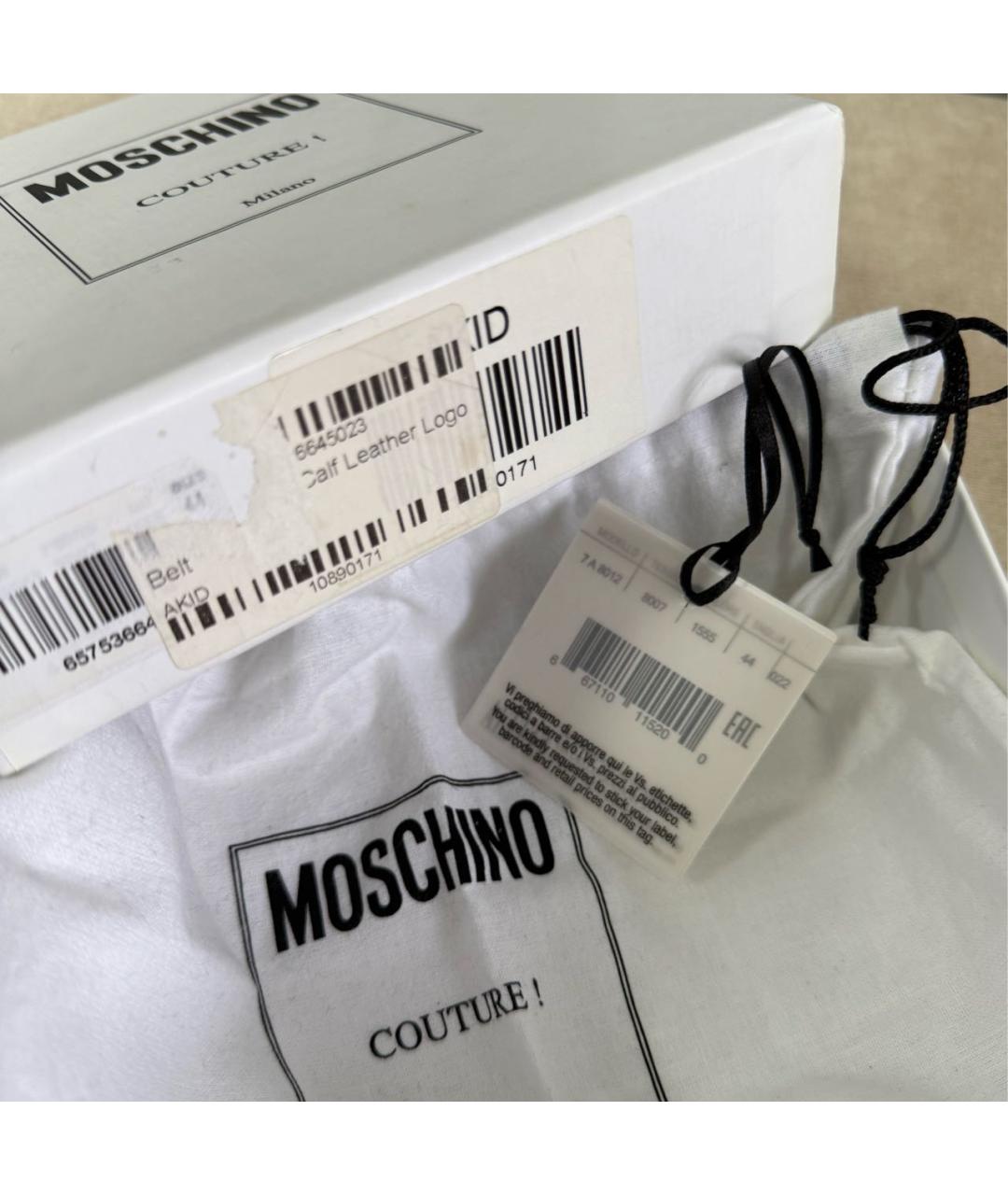 MOSCHINO Черный ремень из лакированной кожи, фото 4