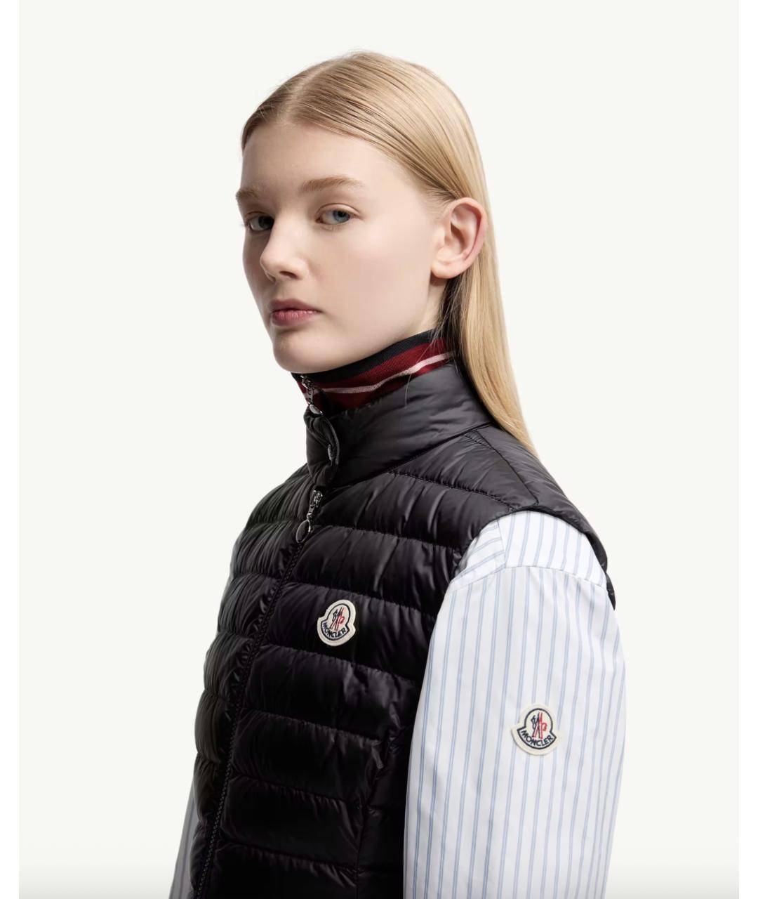 MONCLER Черный полиамидовый жилет, фото 3