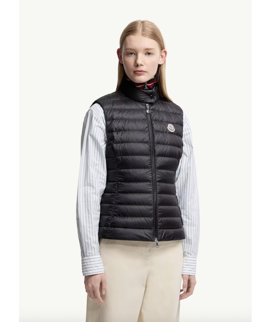 MONCLER Черный полиамидовый жилет, фото 4