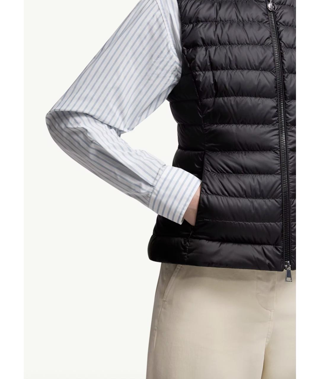 MONCLER Черный полиамидовый жилет, фото 6