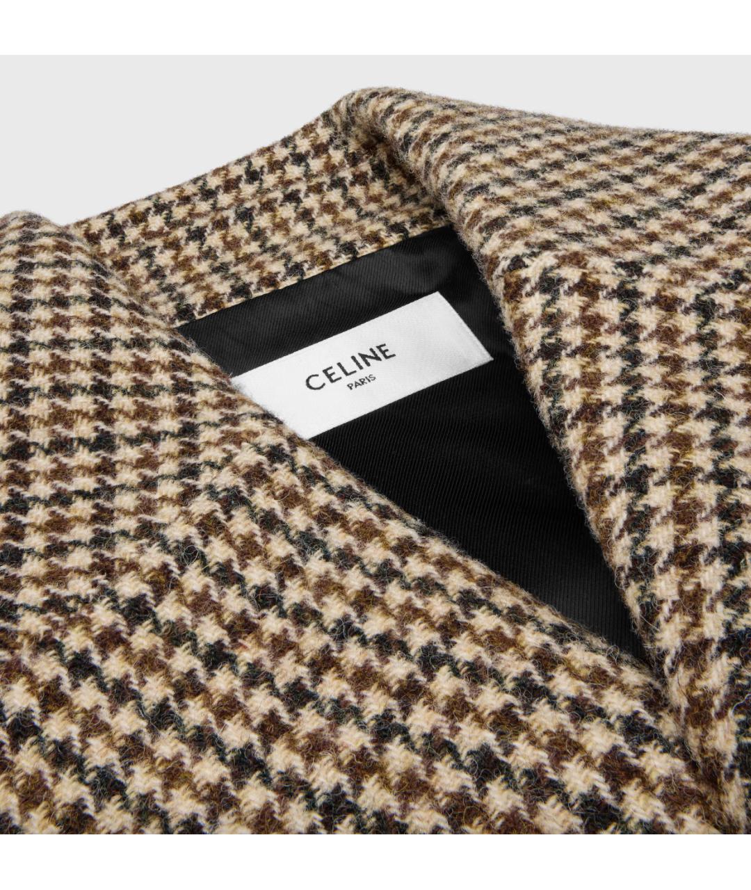 CELINE Бежевое шерстяное пальто, фото 3