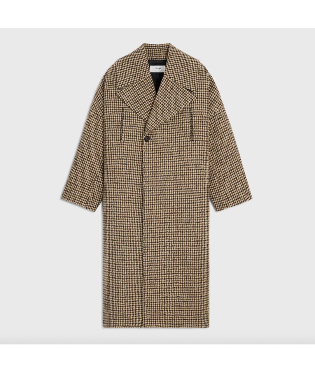 CELINE Бежевое шерстяное пальто, фото 4