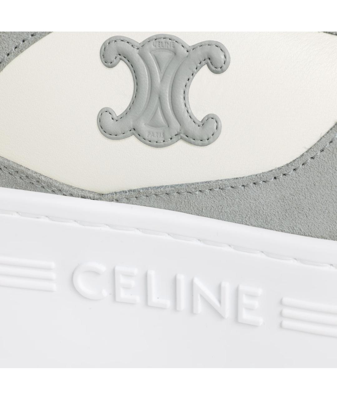 CELINE Серые кожаные кеды, фото 5