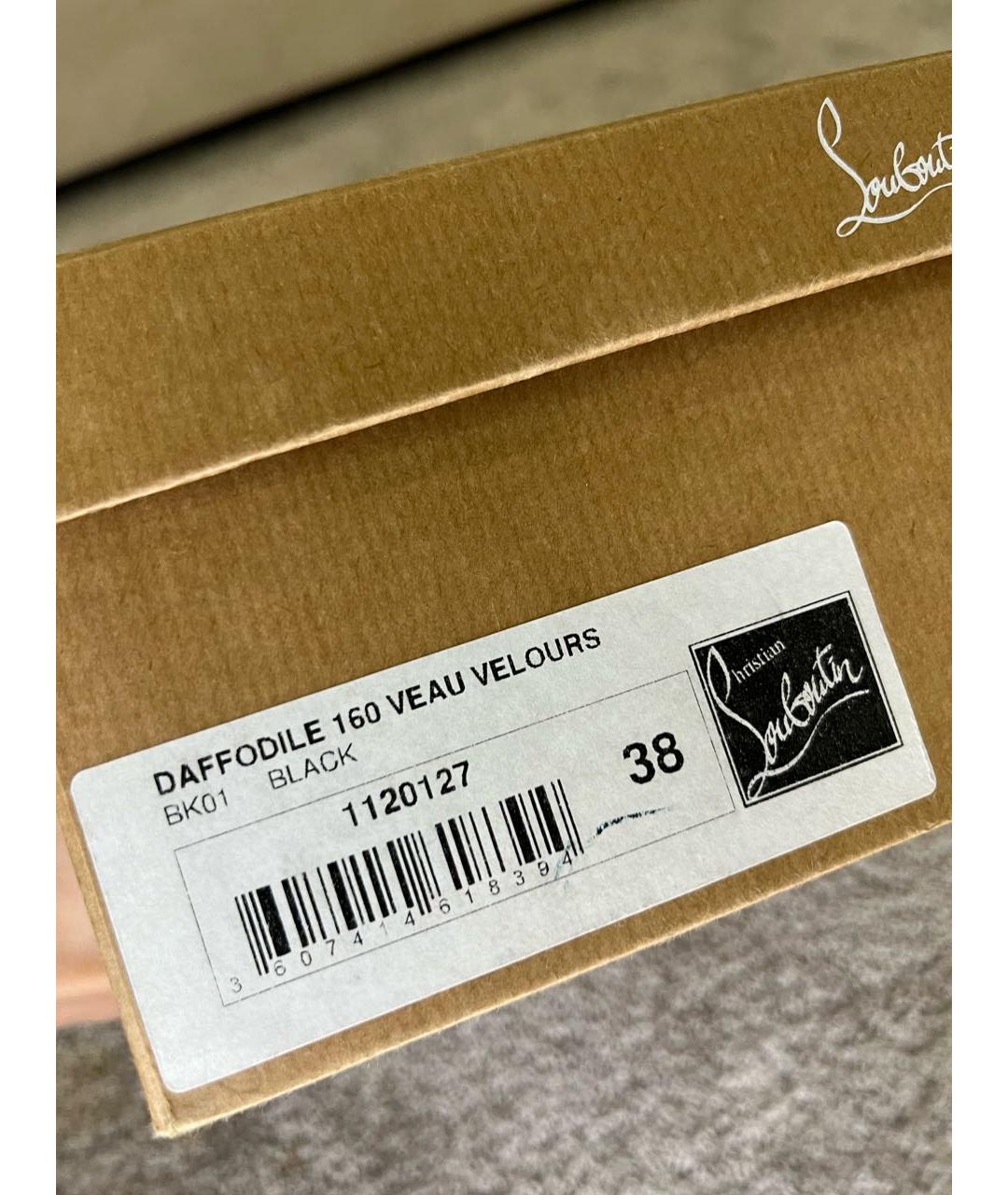 CHRISTIAN LOUBOUTIN Черные замшевые туфли, фото 8