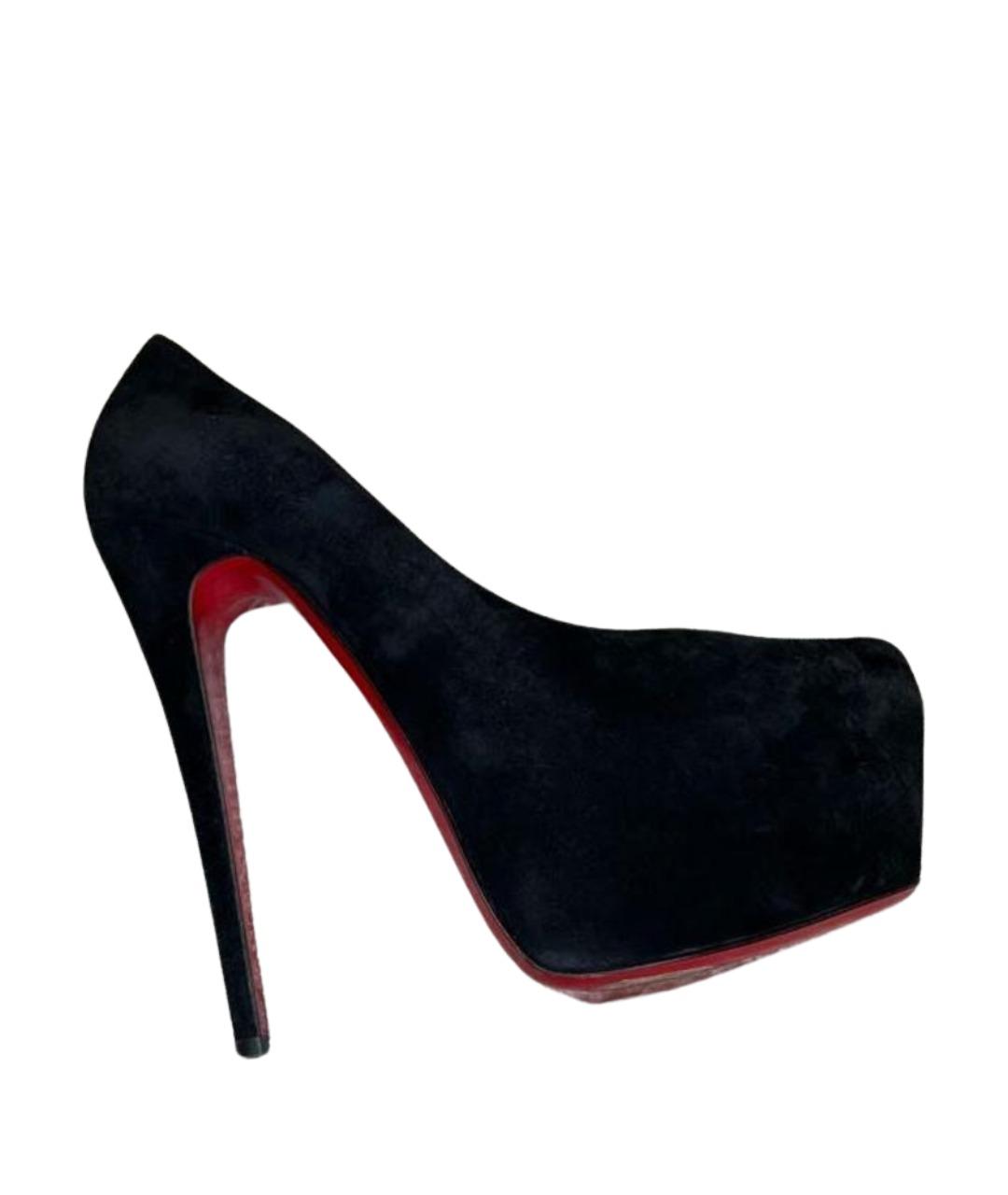 CHRISTIAN LOUBOUTIN Черные замшевые туфли, фото 1