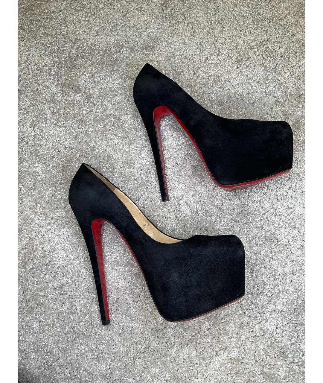 CHRISTIAN LOUBOUTIN Черные замшевые туфли, фото 9