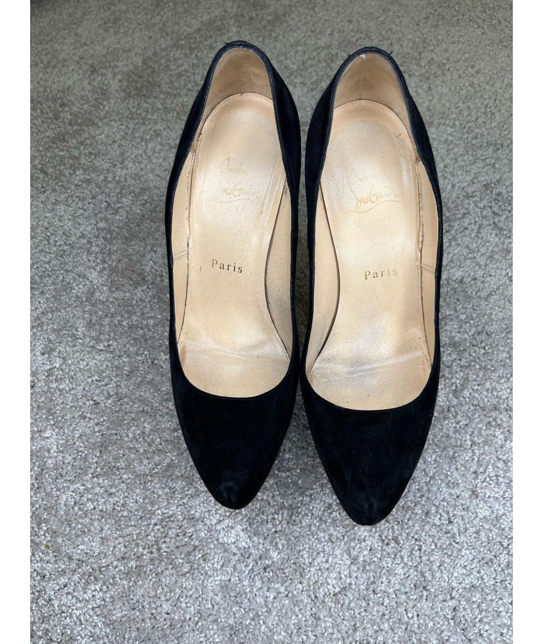 CHRISTIAN LOUBOUTIN Черные замшевые туфли, фото 3