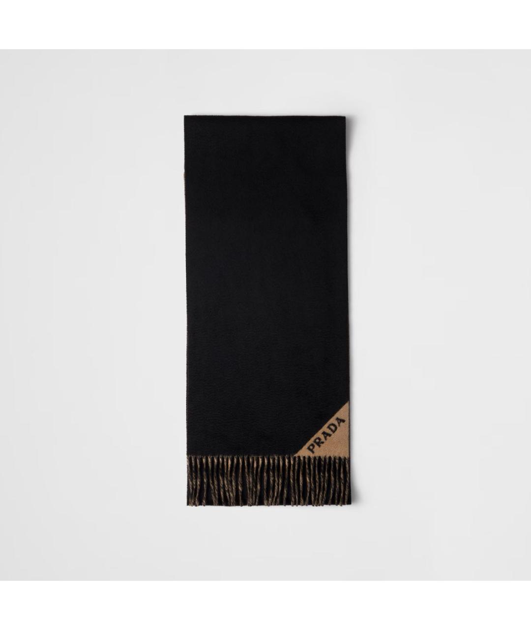 PRADA Черный кашемировый шарф, фото 3