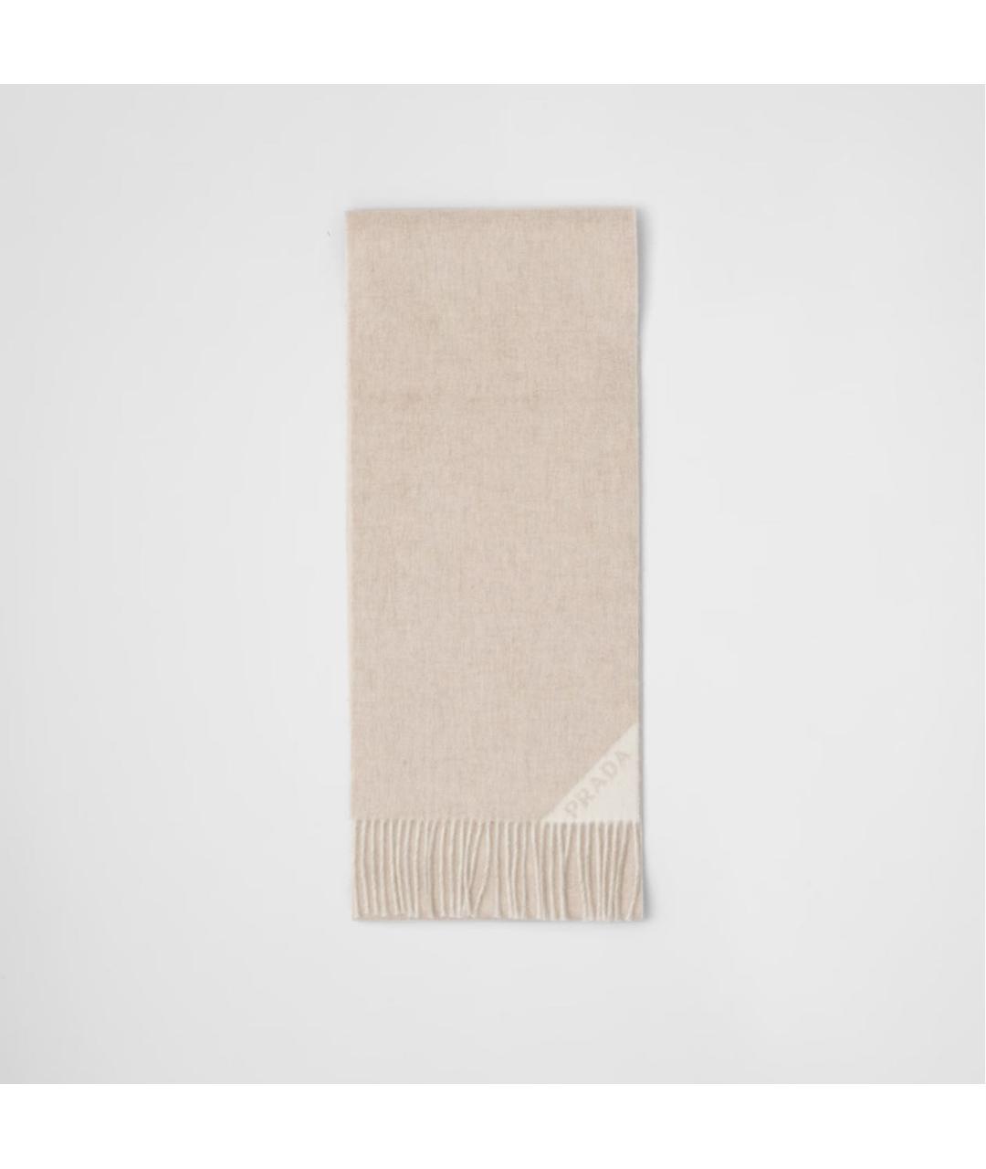 PRADA Бежевый кашемировый шарф, фото 3
