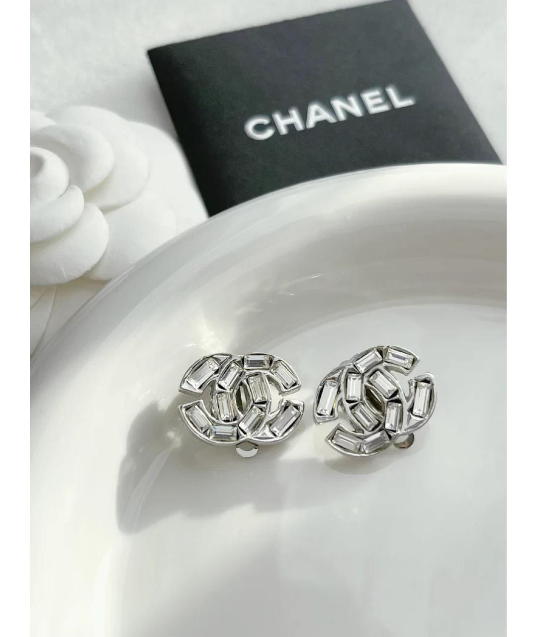 CHANEL Серебряные металлические серьги, фото 4
