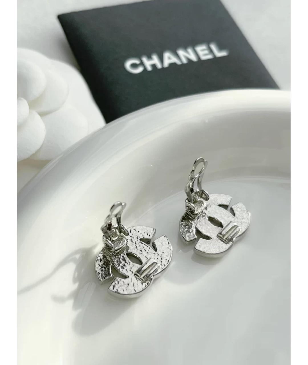 CHANEL Серебряные металлические серьги, фото 5