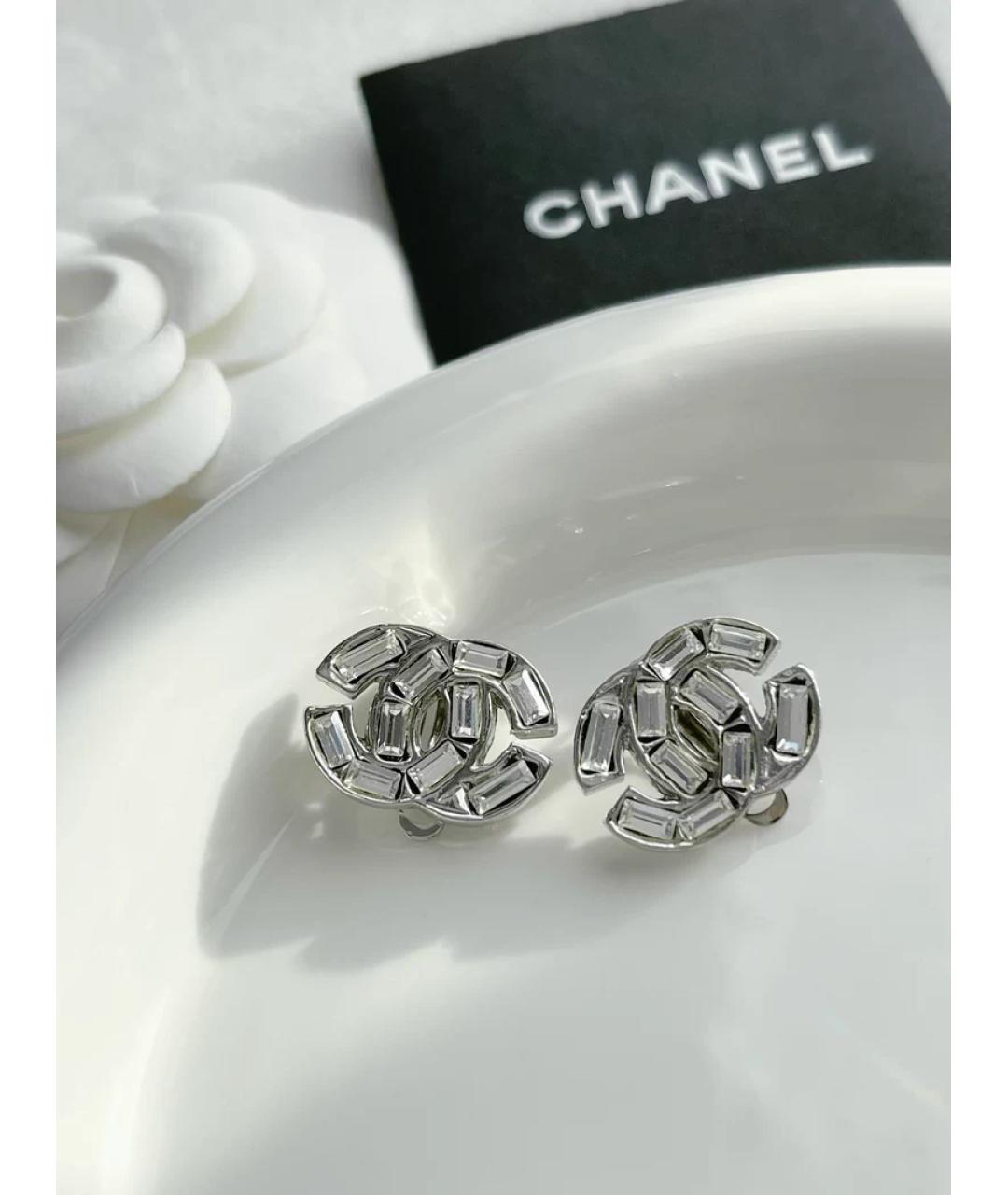 CHANEL Серебряные металлические серьги, фото 6