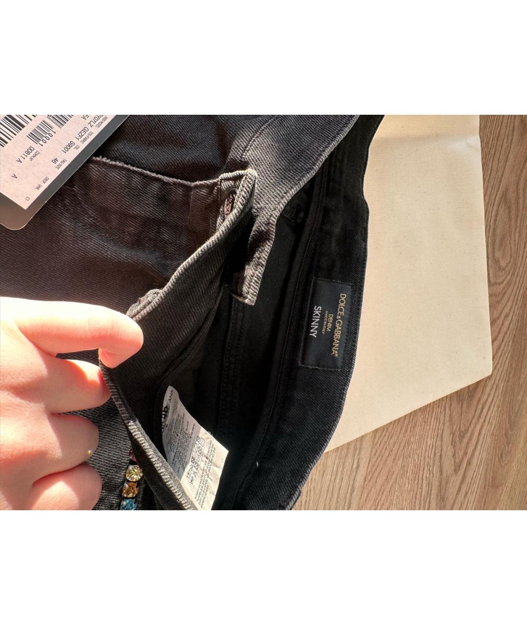 DOLCE&GABBANA Черные хлопко-эластановые джинсы скинни, фото 5