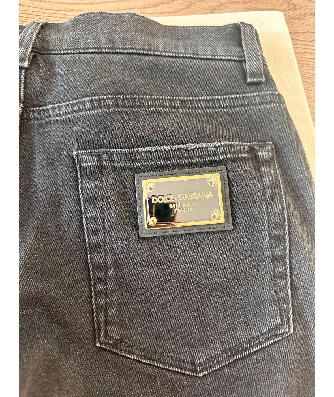 DOLCE&GABBANA Черные хлопко-эластановые джинсы скинни, фото 7