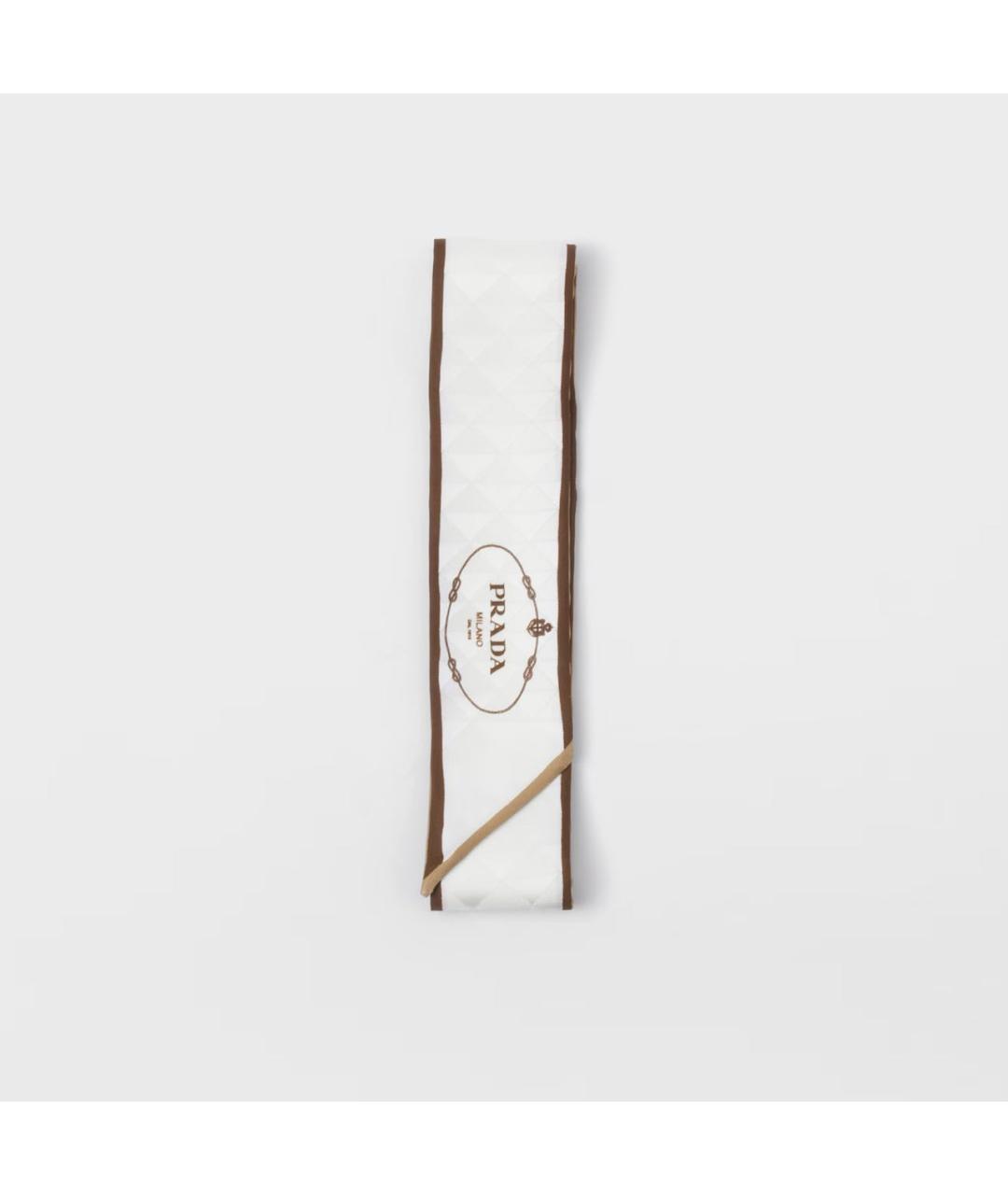 PRADA Белый шелковый шарф, фото 4