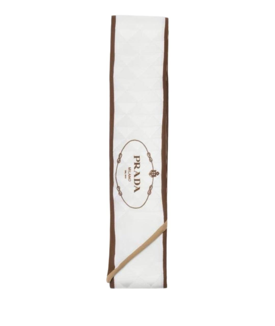 PRADA Белый шелковый шарф, фото 1