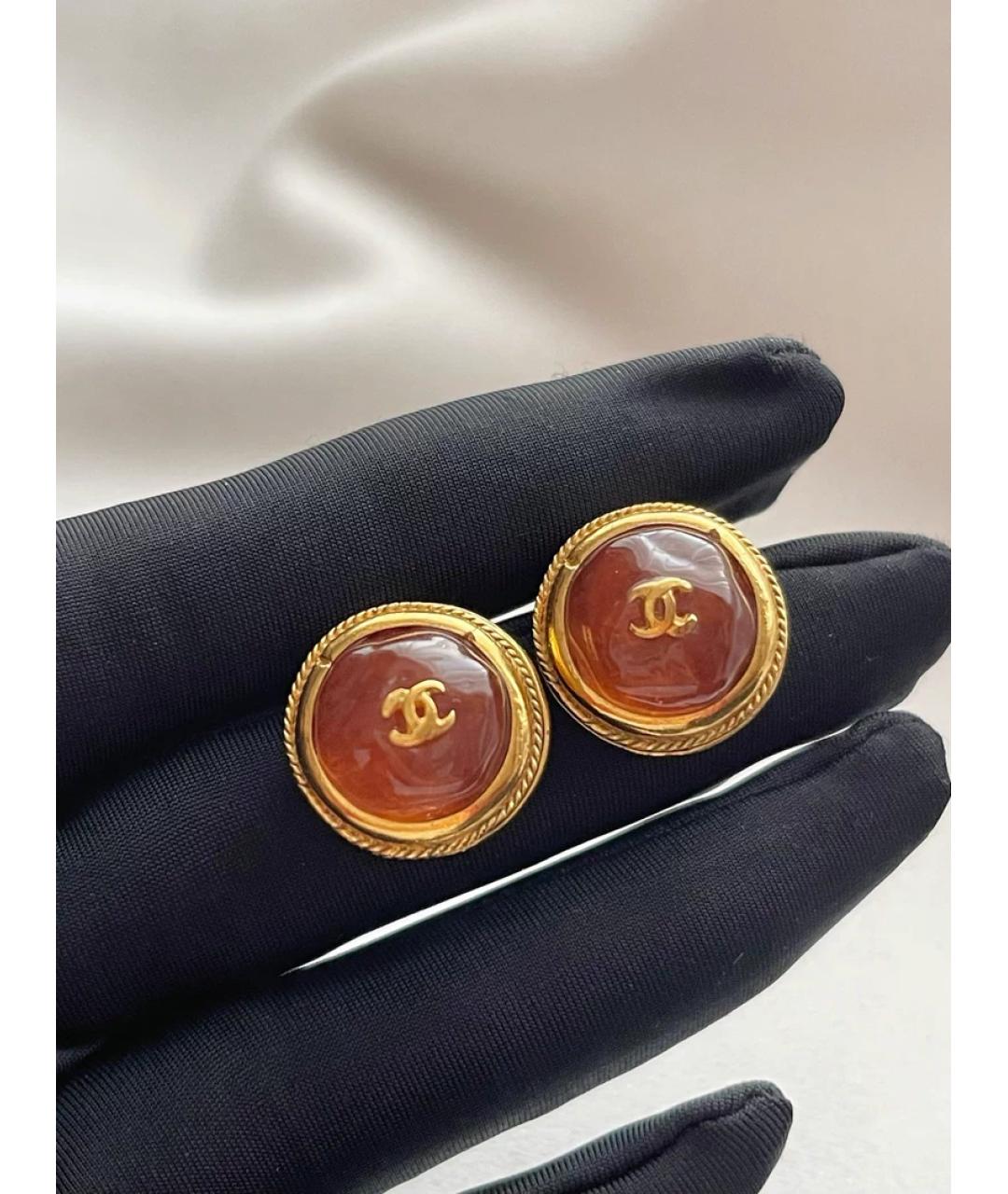 CHANEL Коричневые стеклянные серьги, фото 3