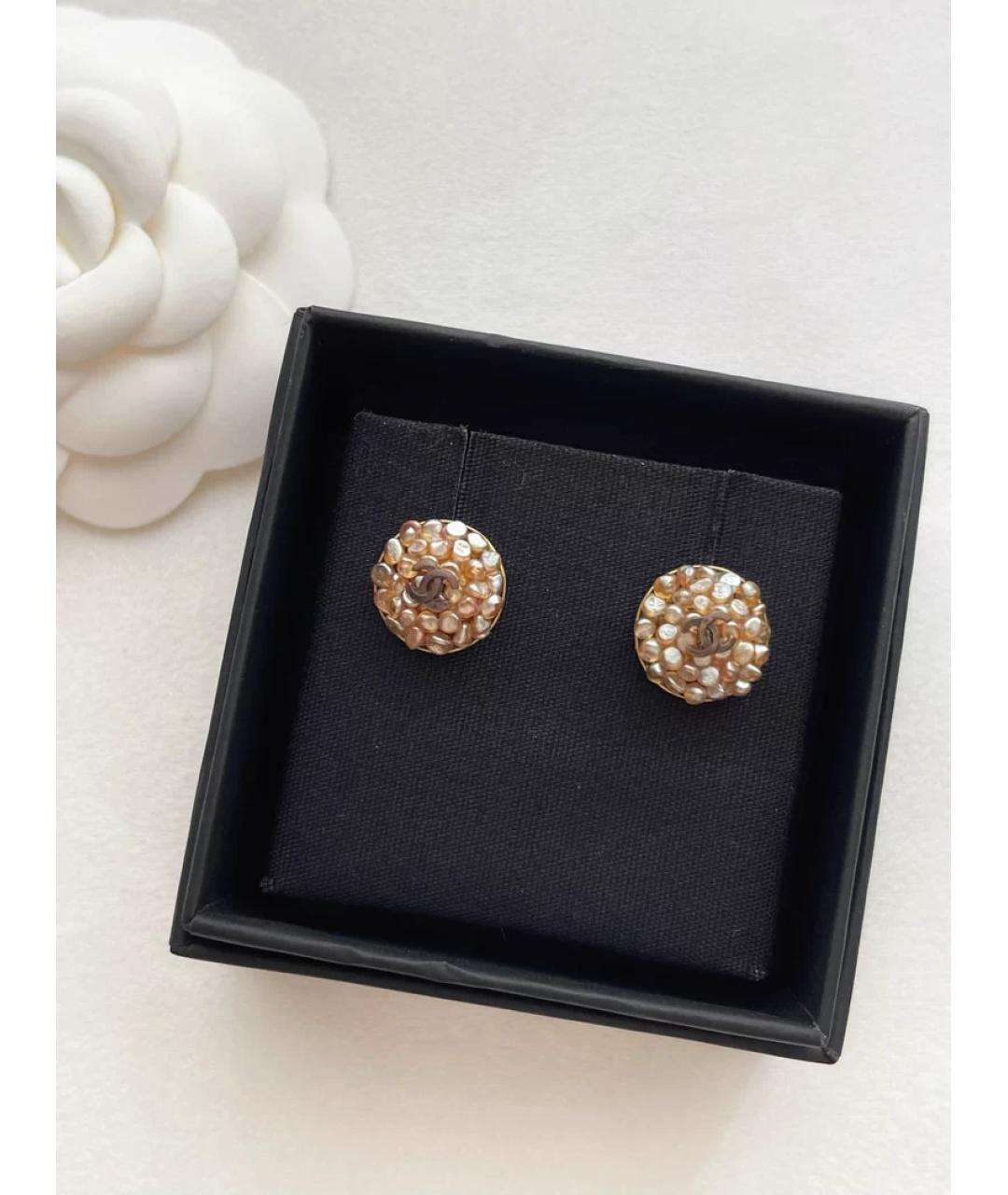 CHANEL Золотые металлические серьги, фото 4