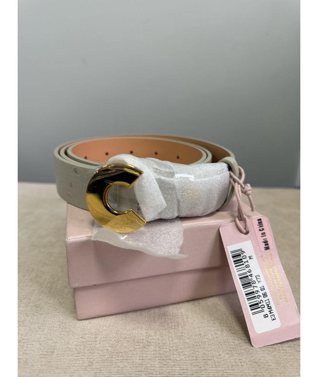 COCCINELLE Серый кожаный ремень, фото 6