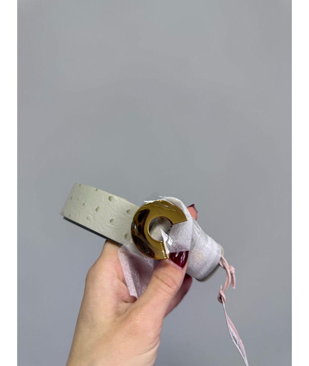 COCCINELLE Серый кожаный ремень, фото 2