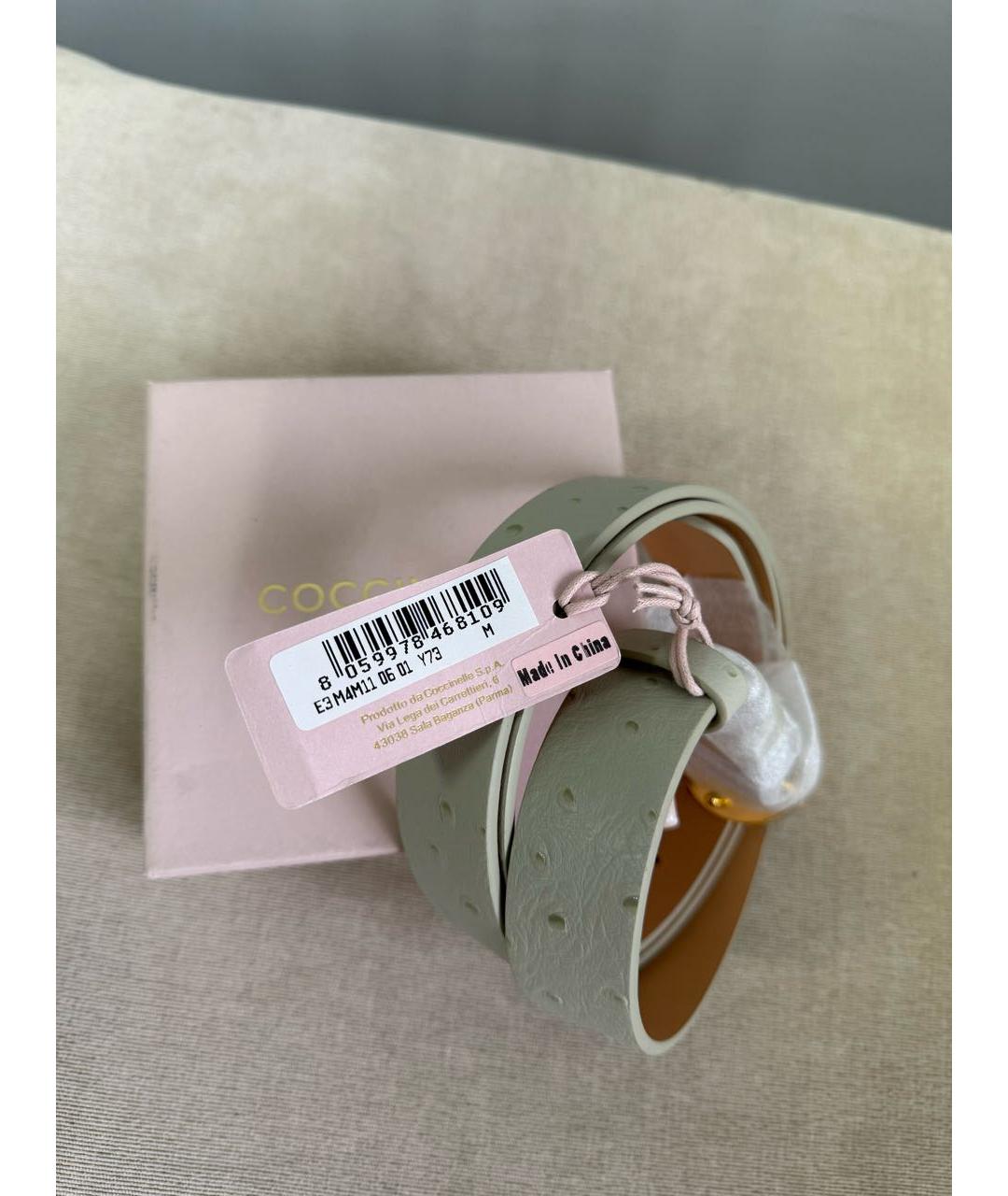 COCCINELLE Серый кожаный ремень, фото 4