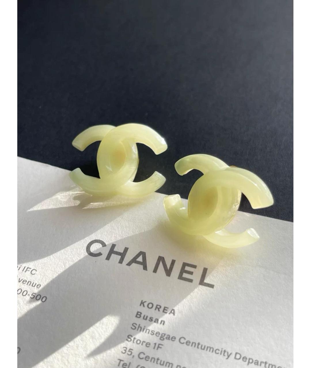 CHANEL Зеленые серьги, фото 4